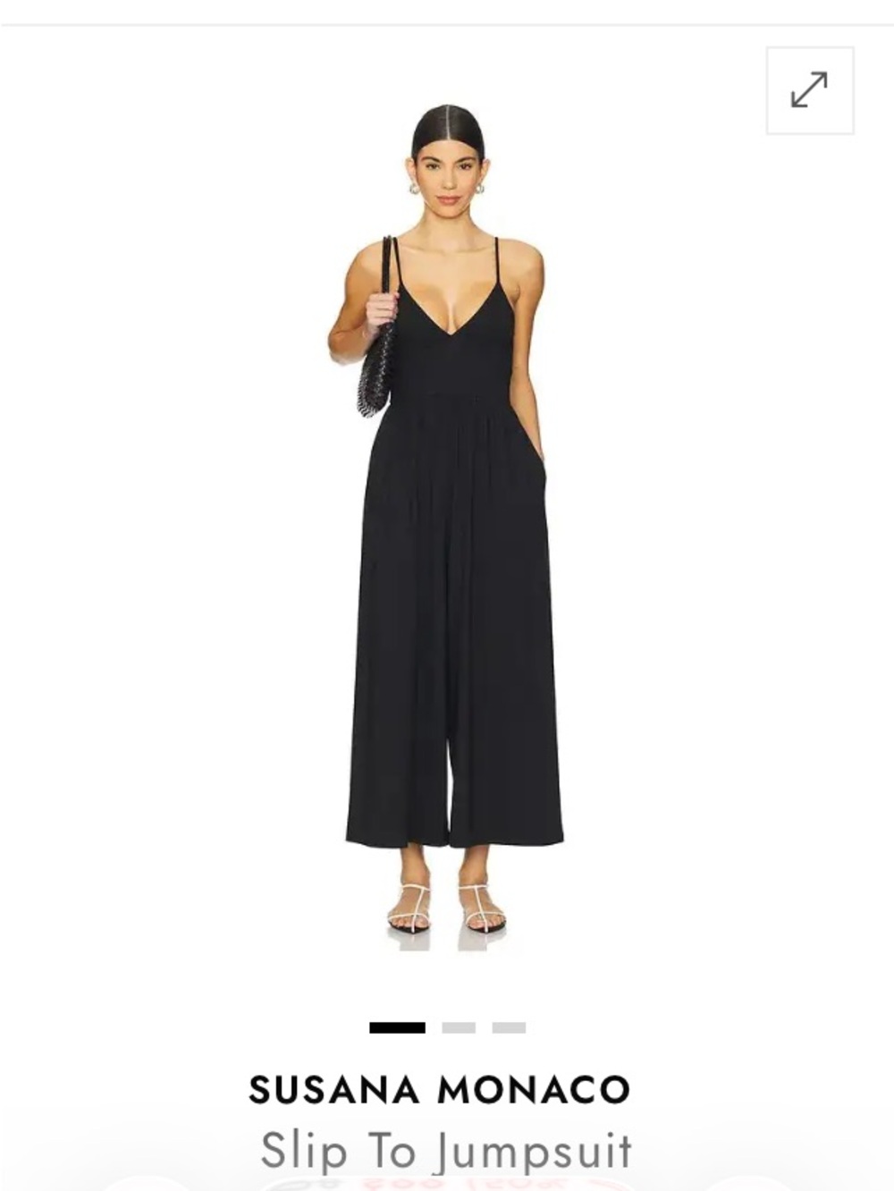 Susana Monaco Black V-Neck Wide-Leg Jumpsuit